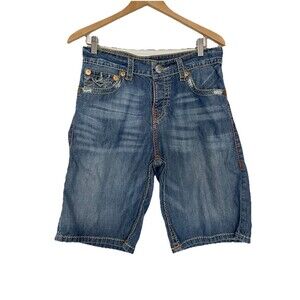 True Religion Surf Men's 32 Denim Shorts Jorts Button Fly Jean Cotton Y2K